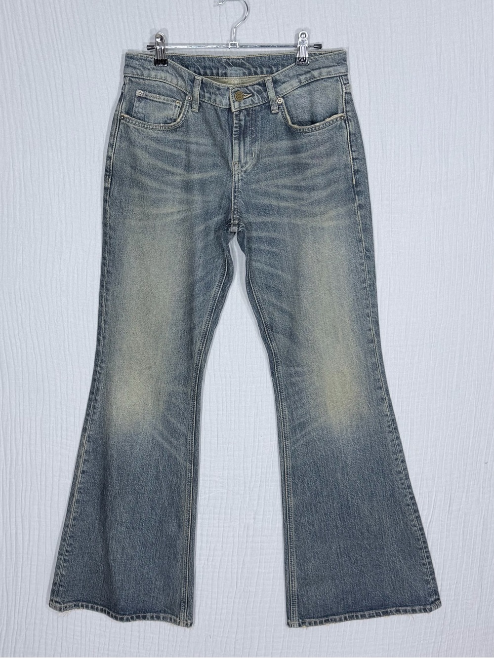 BDG Urban Outfitters Faded Gray Blue Flare Jeans Y2K Denim